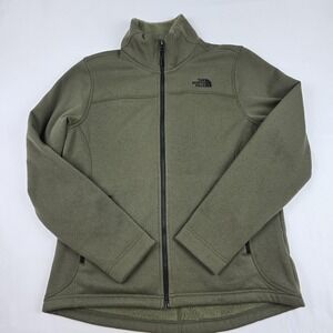 The North Face Fleece Jacket Womens Large Green Full Zip Sherpa Lined Warm Cozy